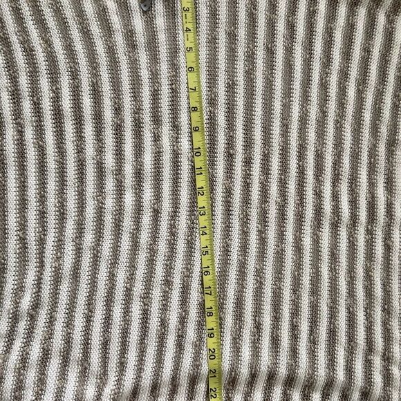 Georgina Estefania LINEN/COTTON LOOSE WEAVE STRIPE asymmetrical ARM top M - Picture 7 of 16
